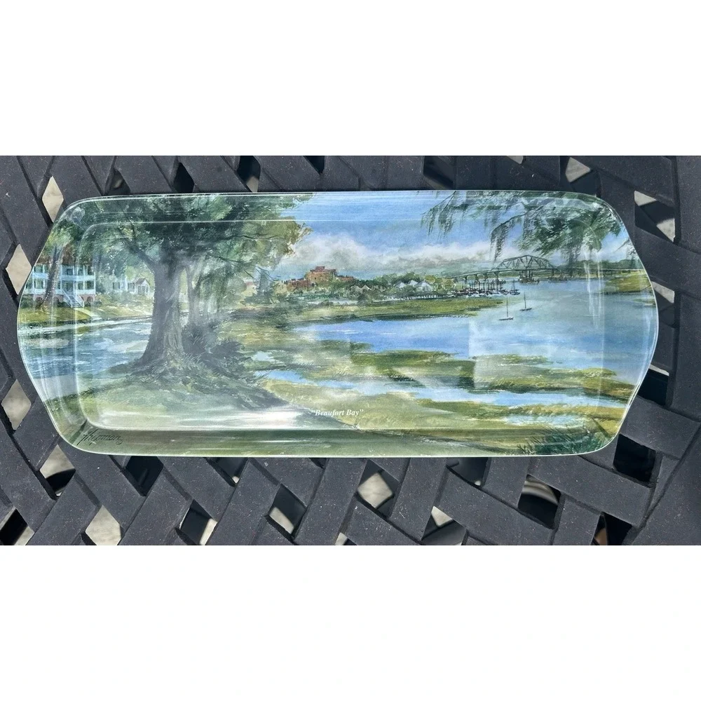 Beaufort Bay Melamine Tray Serving Beach Shipman Keller Charles SC Made Thailand